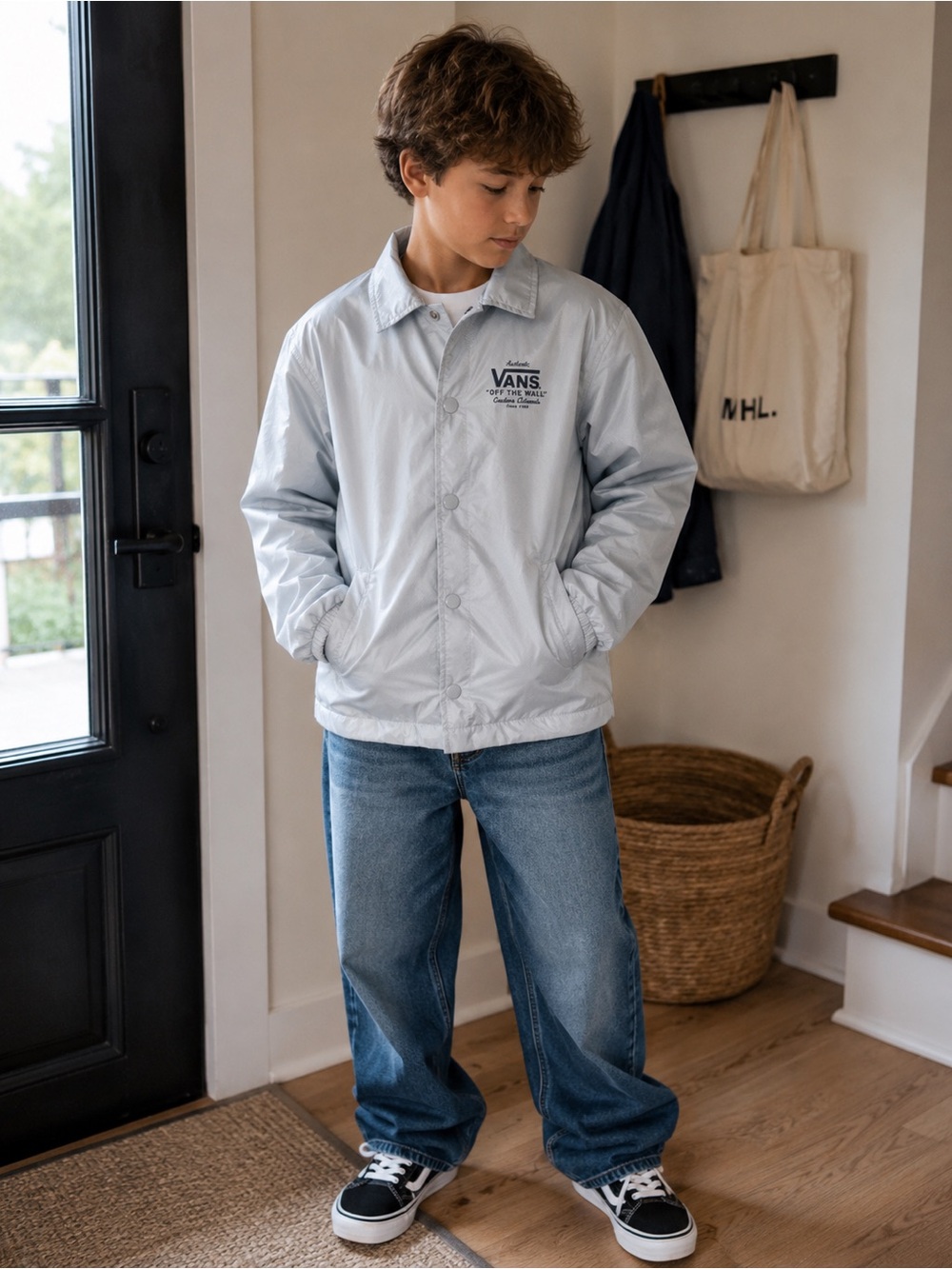 Vans Kids Light Gray Coach Puffer Jacket